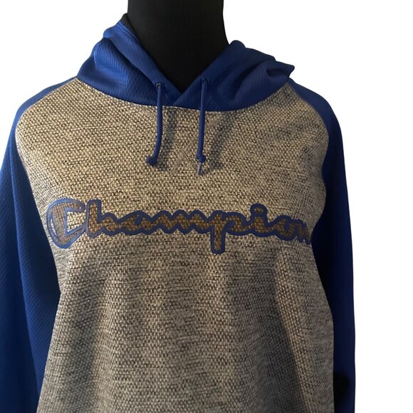 Champion grey and blue spell out hoodie size 2XL - Picture 7 of 7